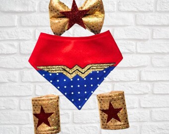 Bandana Wonder Woman, FURbulous, chien, chat, animal de compagnie, super héros, DC