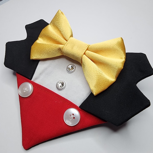 Mickey Mouse Inspired Tuxedo, suit, bandanna, FURbulous, design, disney, red, yellow, gold