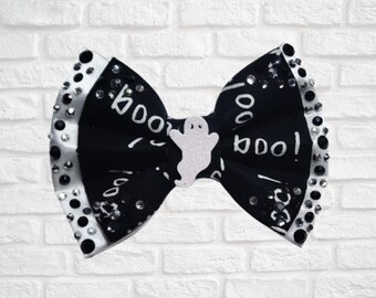 Bouh ! Nœud papillon double fantôme, nœud papillon en satin avec strass, nœud marin ou nœud pour les cheveux FOURRURE, chien, chat, animal de compagnie, occasion spéciale,