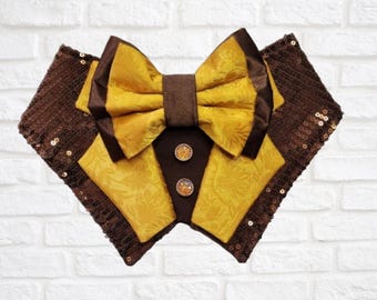 Bandana pour costume de smoking à sequins, FURbulous, chien, chat, animal de compagnie, marron, orange, automne, automne,