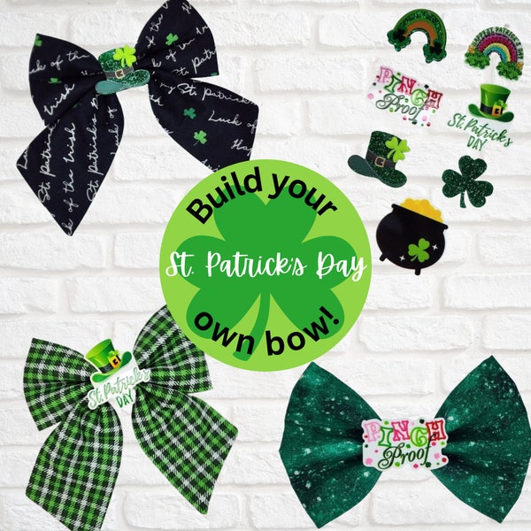Build your own St. Patrick's Sailor Bow, Bow Tie, or Hair Bow, FURbulous, pet, dog, cat, fashion, elegant, soft, shiny, bling, party, sequin