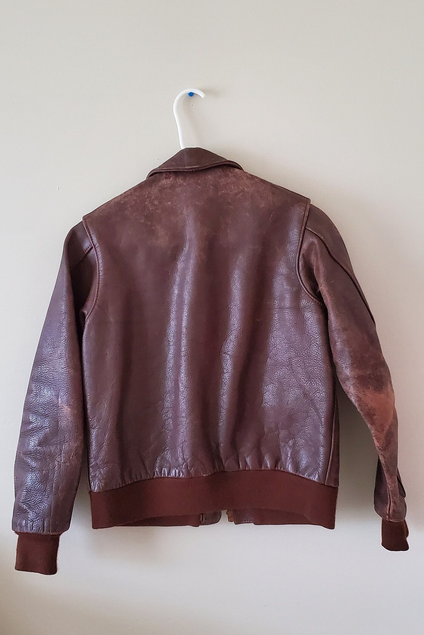 Vintage Leather A-2 Bomber Flight Jacket AERO Leather Company Size 36 ...