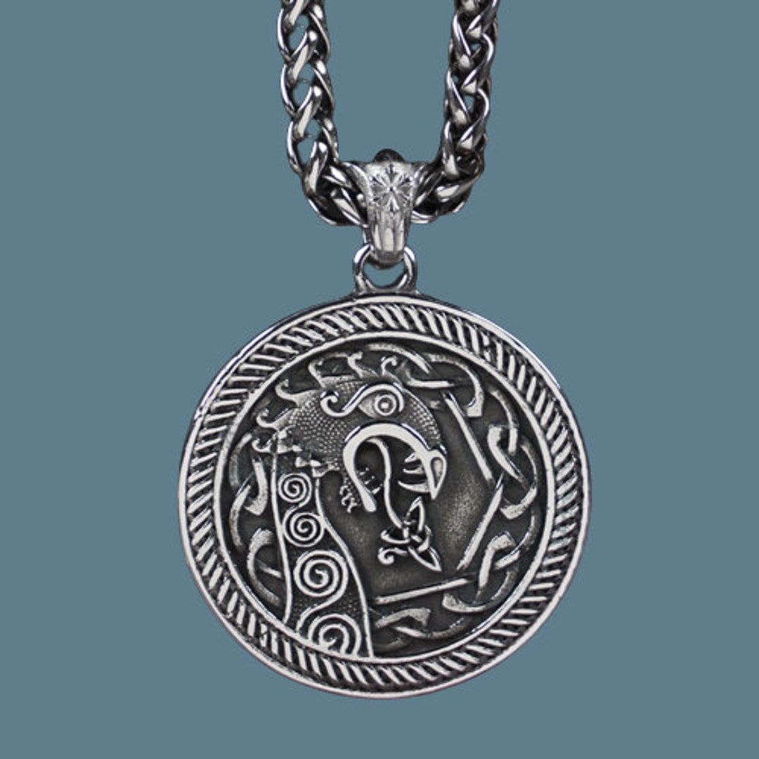 Pendentif Dragon Viking Avec Bracelet En Cuir - Amulette Médiévale, Unisexe, Neuf Sous Boîte