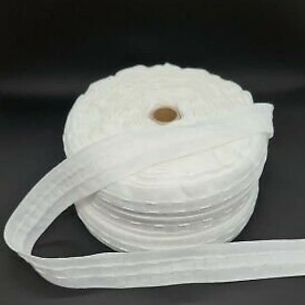 25mm 1"Width Polyester Curtain Heading Header Tape, Pencil Pleat 1m,3m,5m,10m & 20m Lengths available