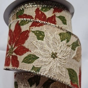 Ruban de Noël pailleté filaire, 63 mm de largeur Différentes longueurs disponibles : 1 m, 3 m et 5 m Créations, Noël, marque Oaktree