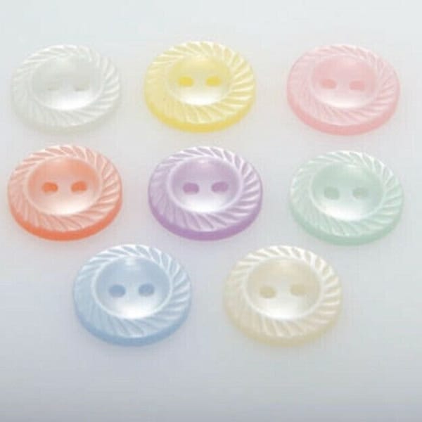 Mill Edge Baby Buttons Verschillende kleuren beschikbaar Maten 11,5 mm, 14 mm en 16 mm Perfect voor alle gebreide en babykleding, Crafting Pack van 10