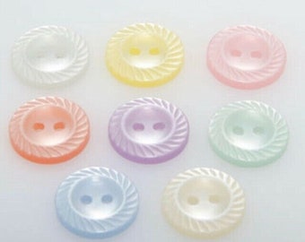 Mill Edge Baby Buttons Various Colours available Sizes 11.5mm, 14mm and 16mm Perfect for all knitted and Baby clothes, Crafting Pack of 10