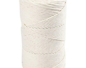 3mm Off White Macrame String/ Cord String Single Strand, Available in 1m, 5m, 10m, 20m,100m Roll Lengths 100% Cotton, Perfect for Crafting