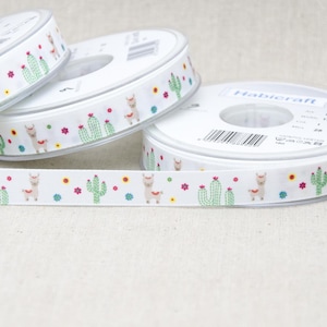 Ruban de taffetas de 15 mm de largeur de lama / cactus, différentes longueurs disponibles Artisanat, arcs, animaux, cadeaux