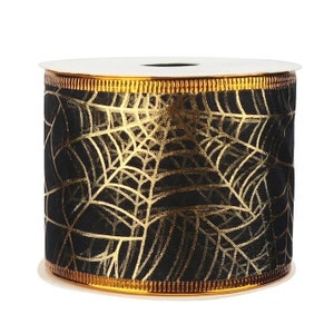 Bedraad organza spinnenweblint 63 mm breed, knutselen, strikken, halloween Verkrijgbaar in lengtes van 1 m, 3 en 5 m VK-verkoper