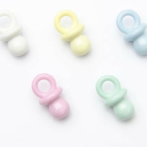 Cute Baby Dummy Button 20mm x 12mm, 5 Colours White, Blue, Mint, Pink, Lemon Perfect for Crafting and Knitting Sold in packs of 10 Buttons