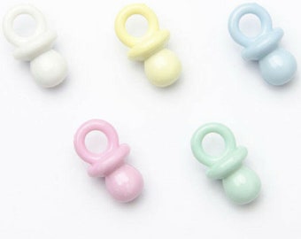 Cute Baby Dummy Button 20mm x 12mm, 5 kleuren wit, blauw, mint, roze, citroen perfect voor knutselen en breien Verkocht in verpakkingen van 10 knoppen
