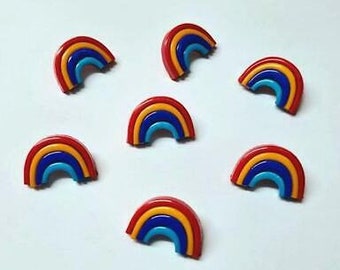 Rainbow and pastel Rainbow Shank Buttons Various Colours, 25mm, Crafts, Knitting, Clothing Sold in packs of 10 buttons