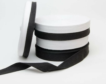 Baumwollband in Schwarz und Weiß, 13 mm, 19 mm und 25 mm zum Basteln Verschiedene Längen erhältlich