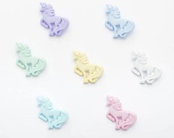 Unicorn Shank Button 30mm,7 Kleuren Wit, Blauw, Mint, Roze, Citroen, Aqua, Lila. Perfect voor ambachten en breien Verkocht in verpakkingen van 10 knoppen