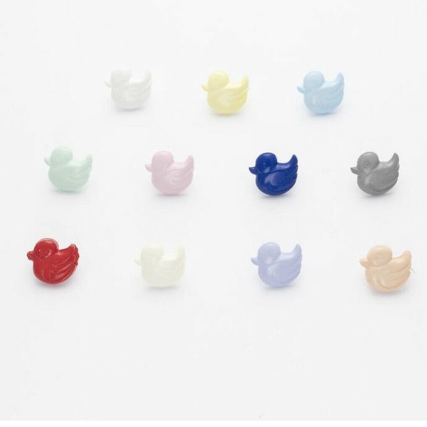 Mignons petits boutons en forme de tige de canard taille 14 mm 11 couleurs disponibles, parfaits pour la création et le tricotage Vendu par lot de 10 boutons