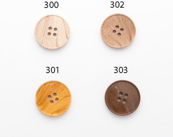 4 Hole Wood Effect Plastic Buttons 4 Design 15mm, 20mm and 23mm Sewing, Crafts Knitting. Sold in  packs of 10 Buttons