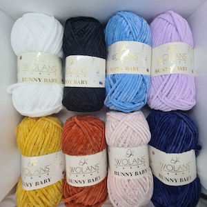 Wolans Bunny Baby Wool Yarn, Knitting, Crochet Crafts Col 1 to 70 Colours 100g Ball