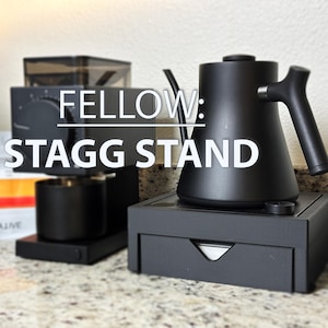 The Stagg Stand with Drawer | Minimalist Fellow Kettle + Scale Organizer | No Slip
