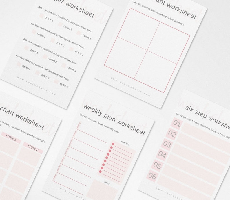 Workbook Template, Pink Ecourse Workbook for Crafters, Canva Template ...