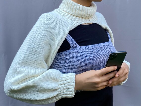 Hand Knitted Extreme Crop Cut Sleeve 