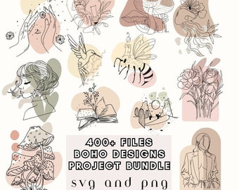 Boho SVG Bundle, Aesthetic Boho Clipart, Trendy Digital Cut Files for Cricut, Silhouette & more, minimalist svg, Aesthetic Boho SVG Files