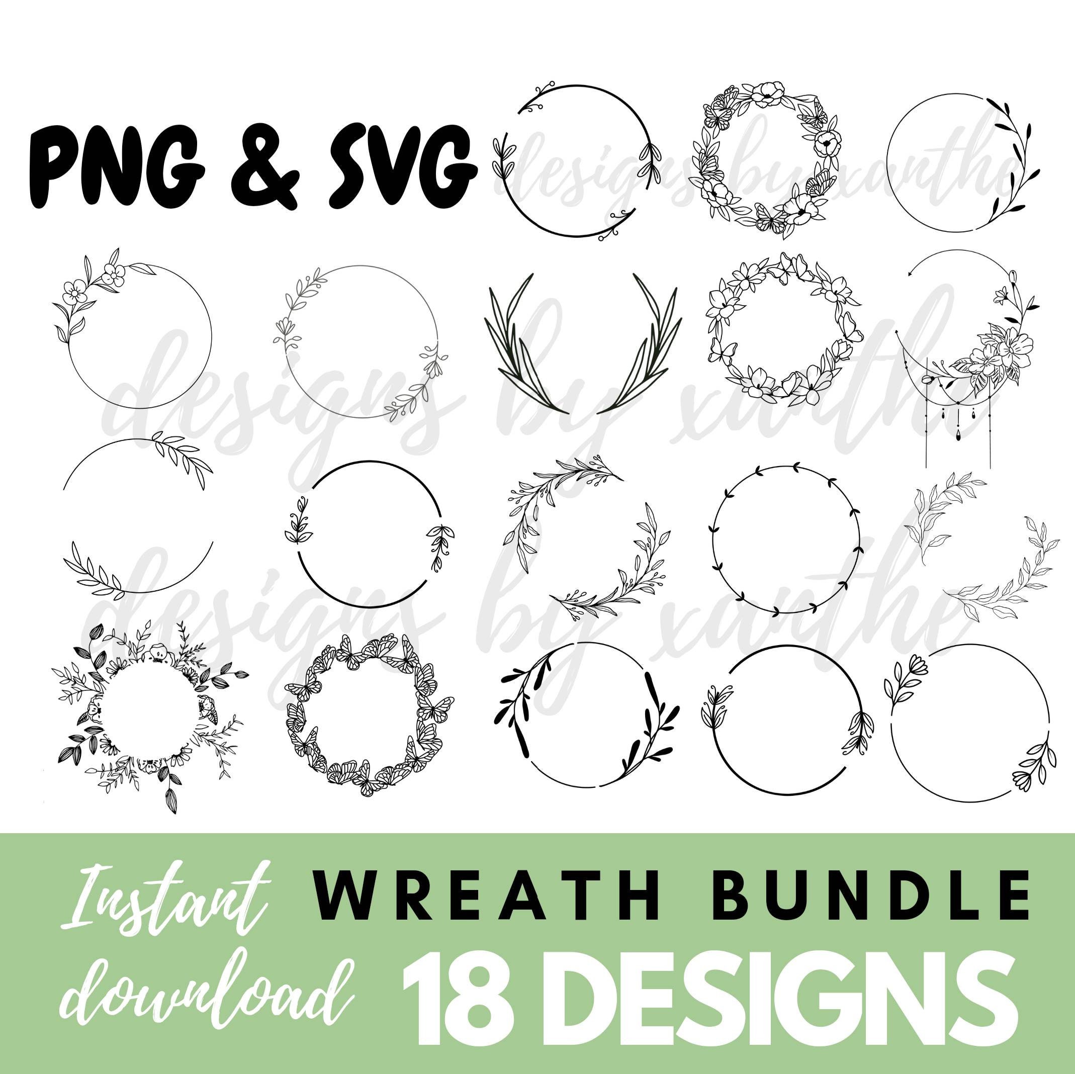Wreath Svg Bundle Circle Svg Bundle Floral Wreath Svg Wedding Wreath ...
