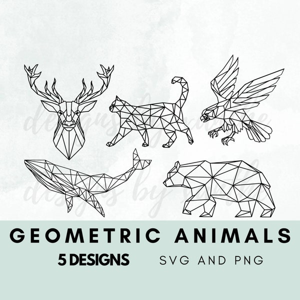 Bundle svg animaux géométriques | art géométrique | svg géométrique png | lot de fichiers svg animaux | svg géométrique de la faune, conception de t-shirt géométrique