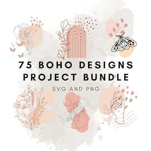 Boho SVG Bundle hand drawn | hippie svg | floral moon svg | minimalist svg | boho women svg | boho clipart | boho elements svg, bohemian svg