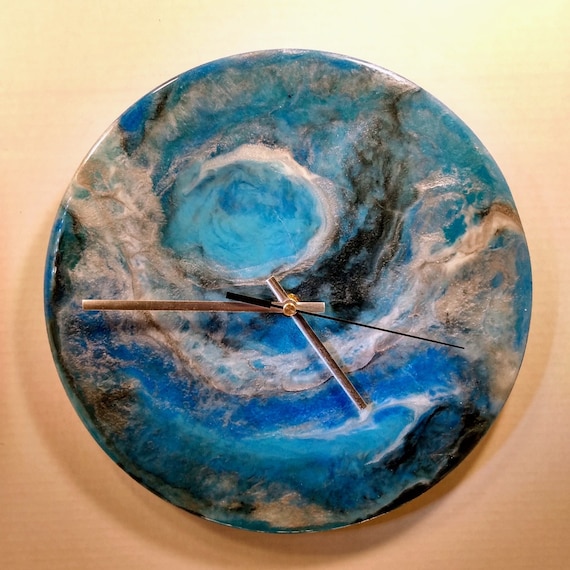 Resin Art, Abstract epoxy Art, Resin Painting for any Anniversary gift,  Wall Clock by Gifts World Wide