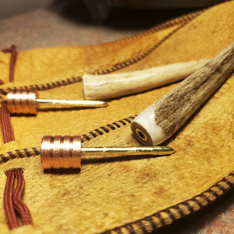 Pipe Tamper With Antler and Pointed Brass Tool Etsy
