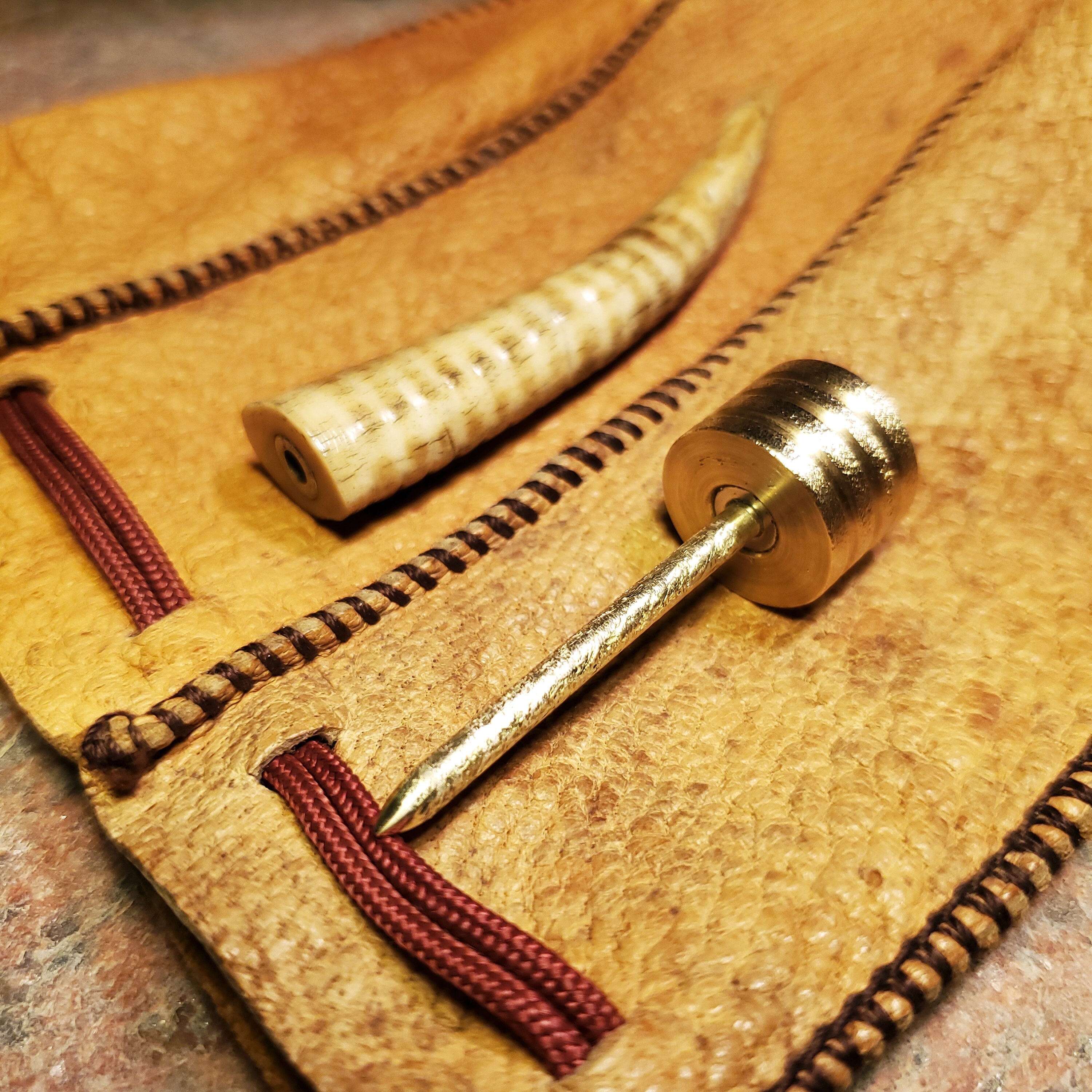 Pipe Tamper With Carved Antler and Pointed Brass Tool Etsy