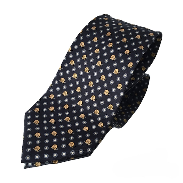 Yves Saint Laurent vintage silk necktie with snail print