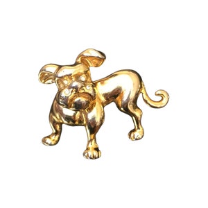 Goldene Bulldogge Vintage Brosche