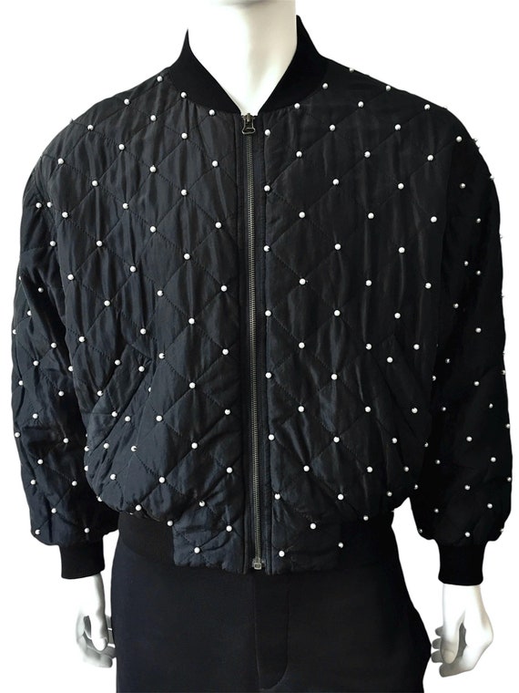 Vintage Silk Quilted and Pearled Bomber Jacket - Etsy