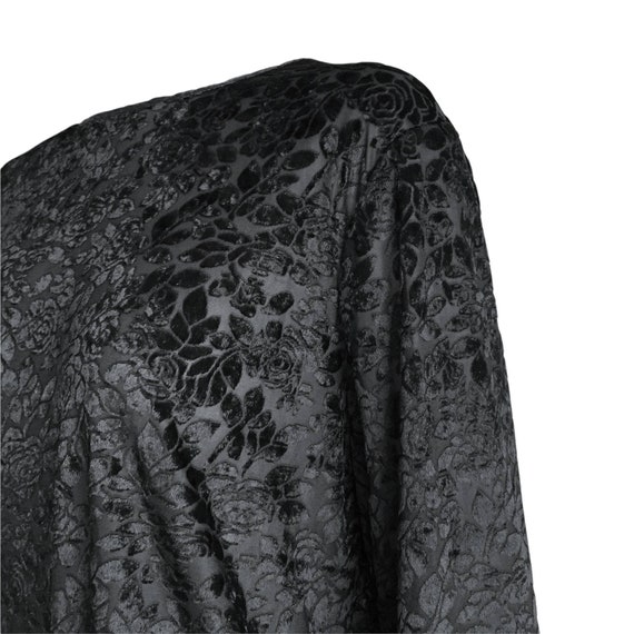 Vintage black velvet long sleeve shirt, transpare… - image 2