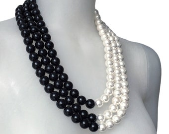 Vintage mock-pearl multi strand necklace