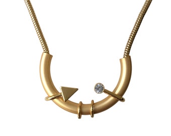 Avant-garde post modern geometric design vintage pendant necklace