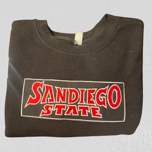 new san Diego city/state Embroidered crewneck and hoodie, available multiple colors.