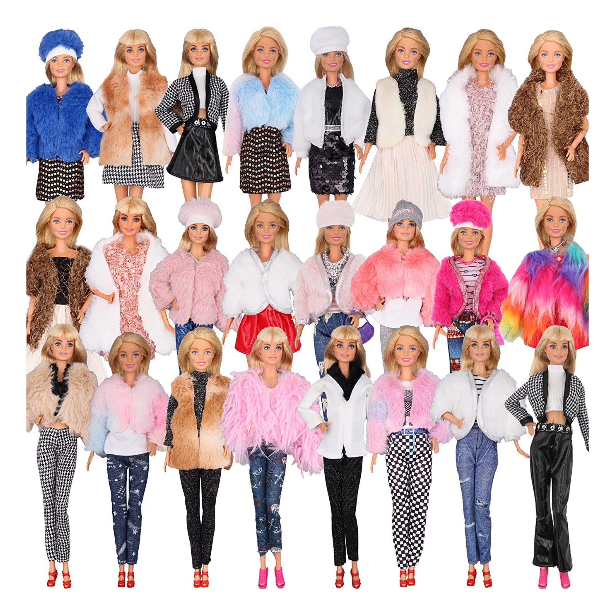 Barbie Doll Winter Coat Clothes Accessories, Doll Shoes Fashion Coat