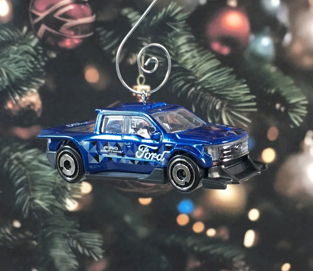 Ford F150 Lightning Custom Pickup Truck Blue Christmas Ornament With Fancy Hook Etsy