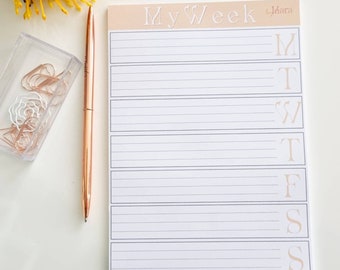 A5 Weekly notepad, weekly planning, schedule your week, minimalist planning