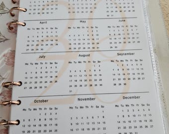 2026 Calendar, A5 Vellum dashboard| Milk Vellum overlay