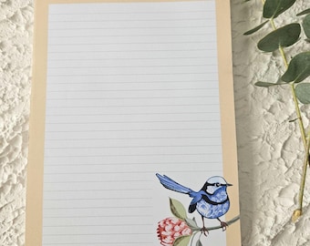 A5 Notepad, Protea, blue ren, lined paper , Desk Pad, writing pad, Stationery