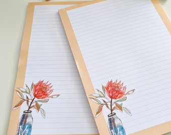 A5 Notepad, Protea, lined paper , Desk Pad, writing pad, Stationery