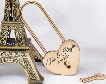 Padlock with Custom Engraving - Romantic Gift for Husband, Personal lock Wedding Gifts, Anniversary gift for Wife, Custom Gift for Boyfriend