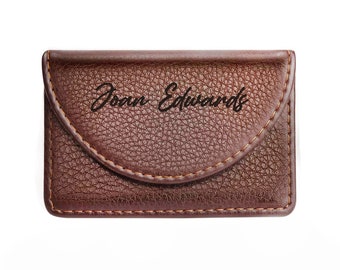 Gifts for Him - Personalized Leather Cardholder, Business Card Holder, Card Wallet, Business Card Case, Credit Cardholder