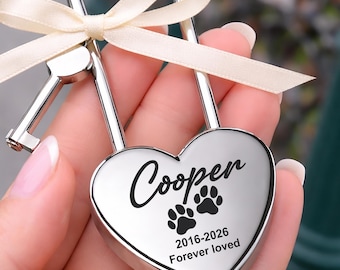 Dog Sympathy Gift Memorial Love Lock Garden Remembrance Gifts Personalized In Memory of Padlock