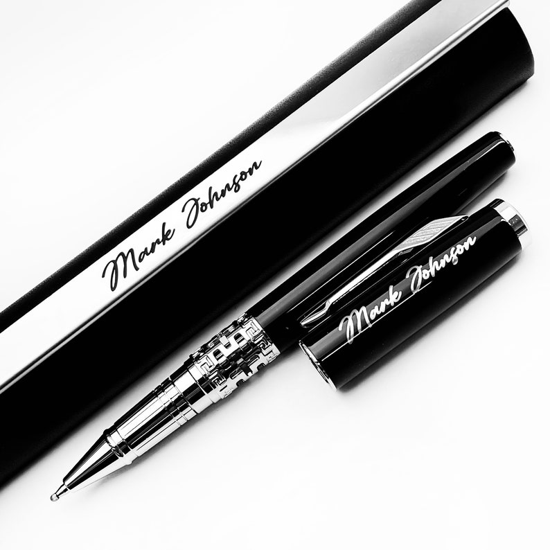 Black Lacquer Personalized Ballpoint Pen Stunning Luxury Pen, Best Ball Pen Gifts for Men & Women, Professional Corporate Gifts Boss Teacher image 6