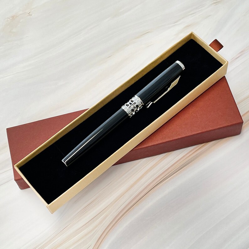 Black Lacquer Personalized Ballpoint Pen Stunning Luxury Pen, Best Ball Pen Gifts for Men & Women, Professional Corporate Gifts Boss Teacher image 8
